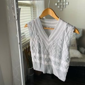 Gray Knit Sweater Vest Medium